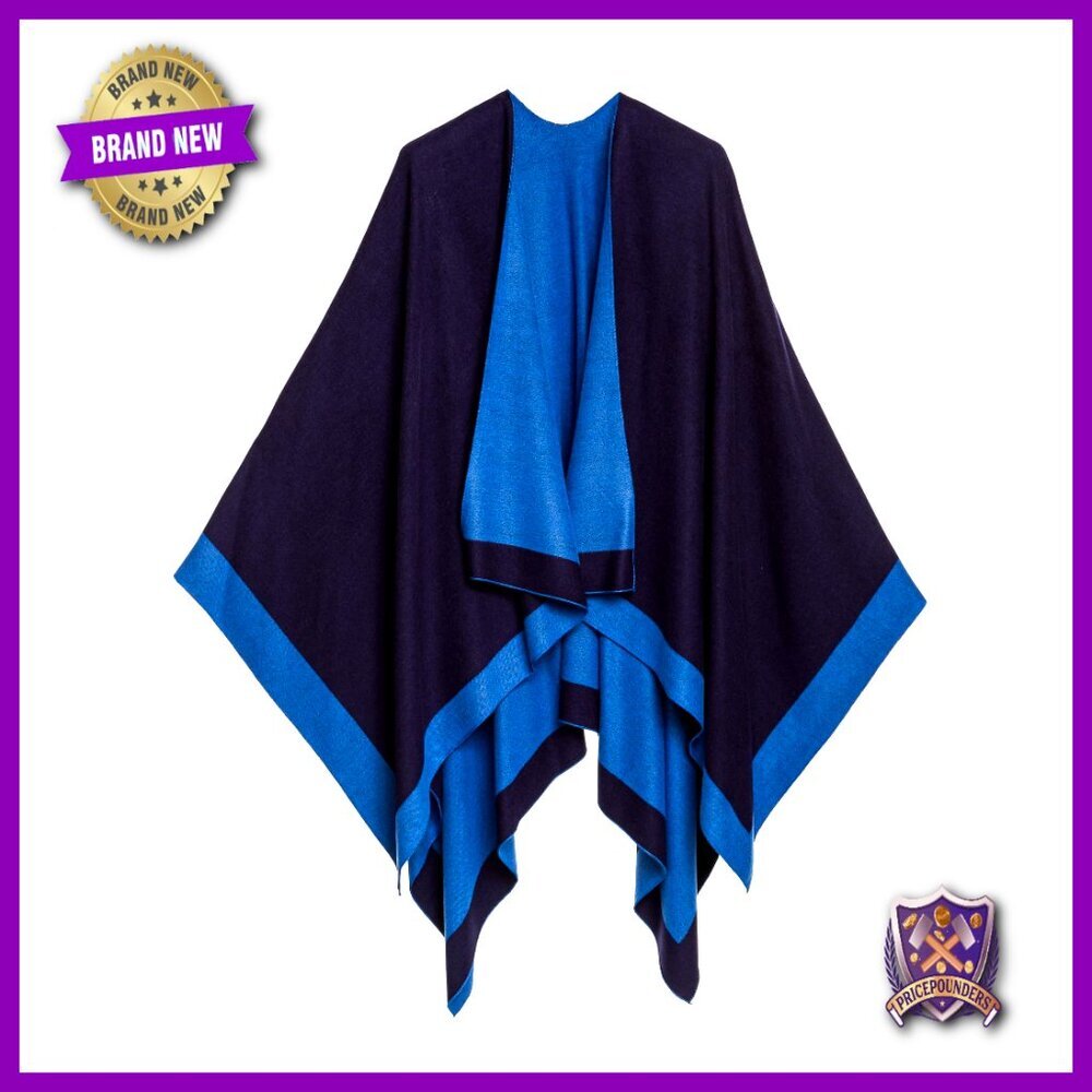 Loose Fit Open Front Cape Poncho Shawl 48x48in 100% Viscose Winter Wear